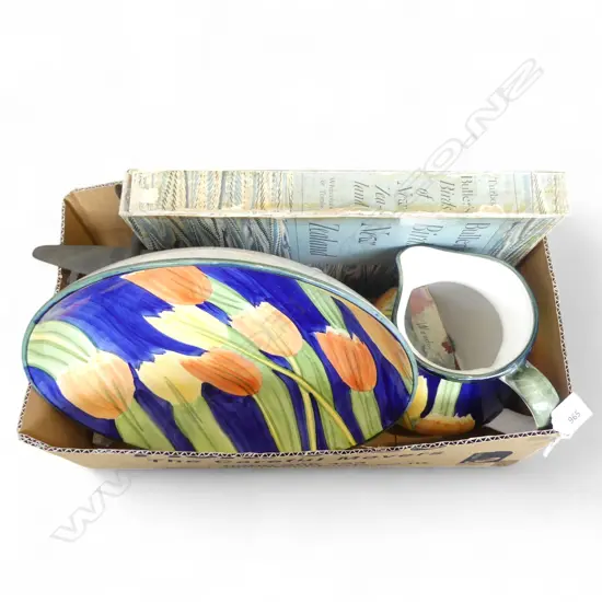 BULLERS BIRDS OF NZ, JUG & BOWL 355mm dia, KUTANI VASE ETC