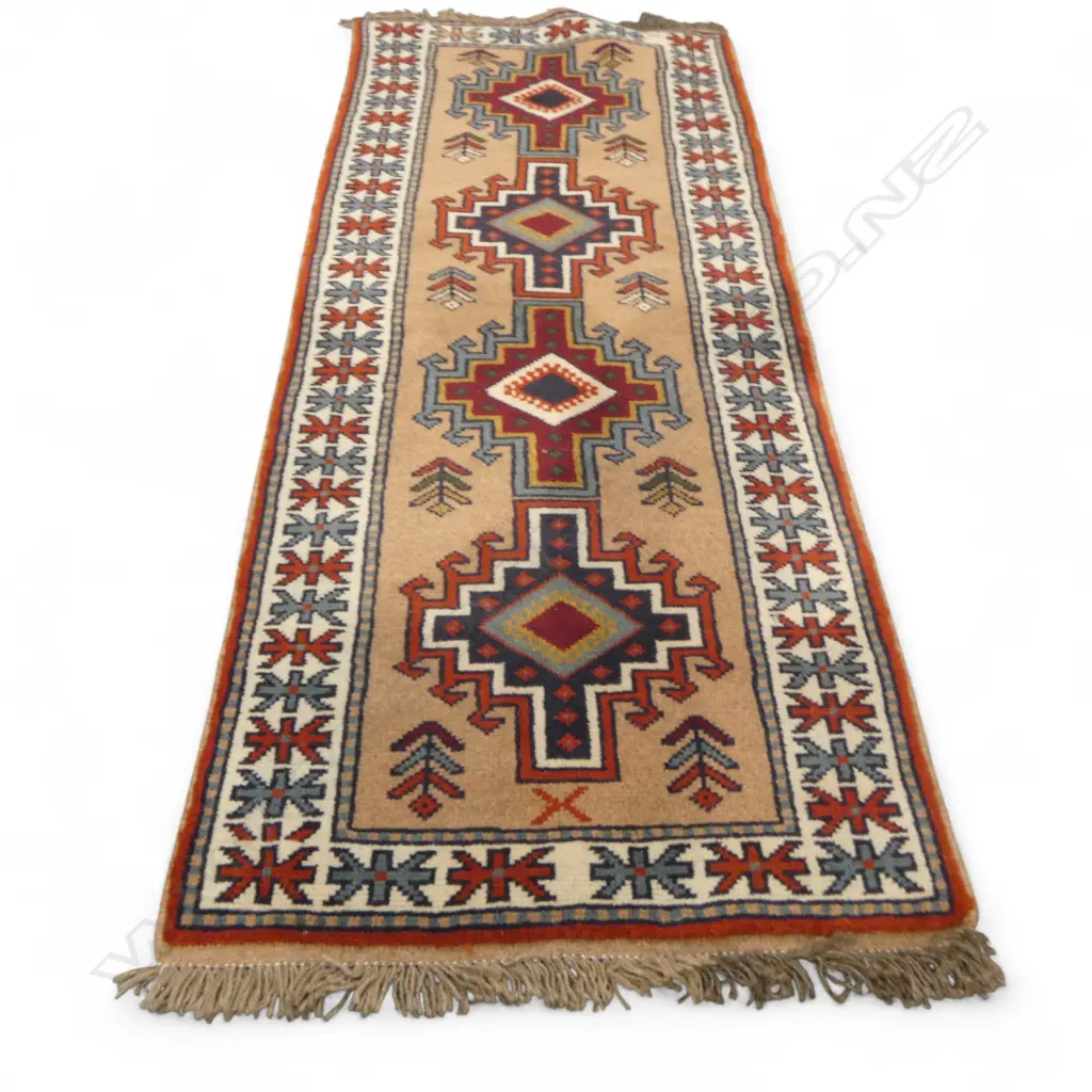 PERSIAN HAND KNOTTED ALL WOOL QUCHAN RUNNER 1900x670mm Image 1++
