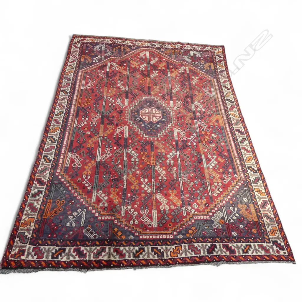 PERSIAN HAND KNOTTED ALL WOOL SHIRAZ RUG 2950x190mm Image 1++