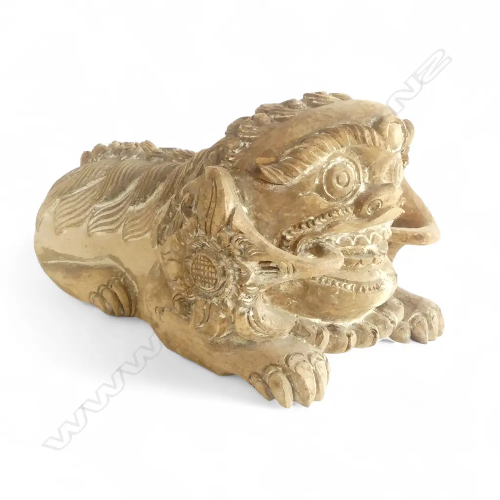 OLD CARVED WOODEN SHISHI 400 X 220 X 200MM Image 1++
