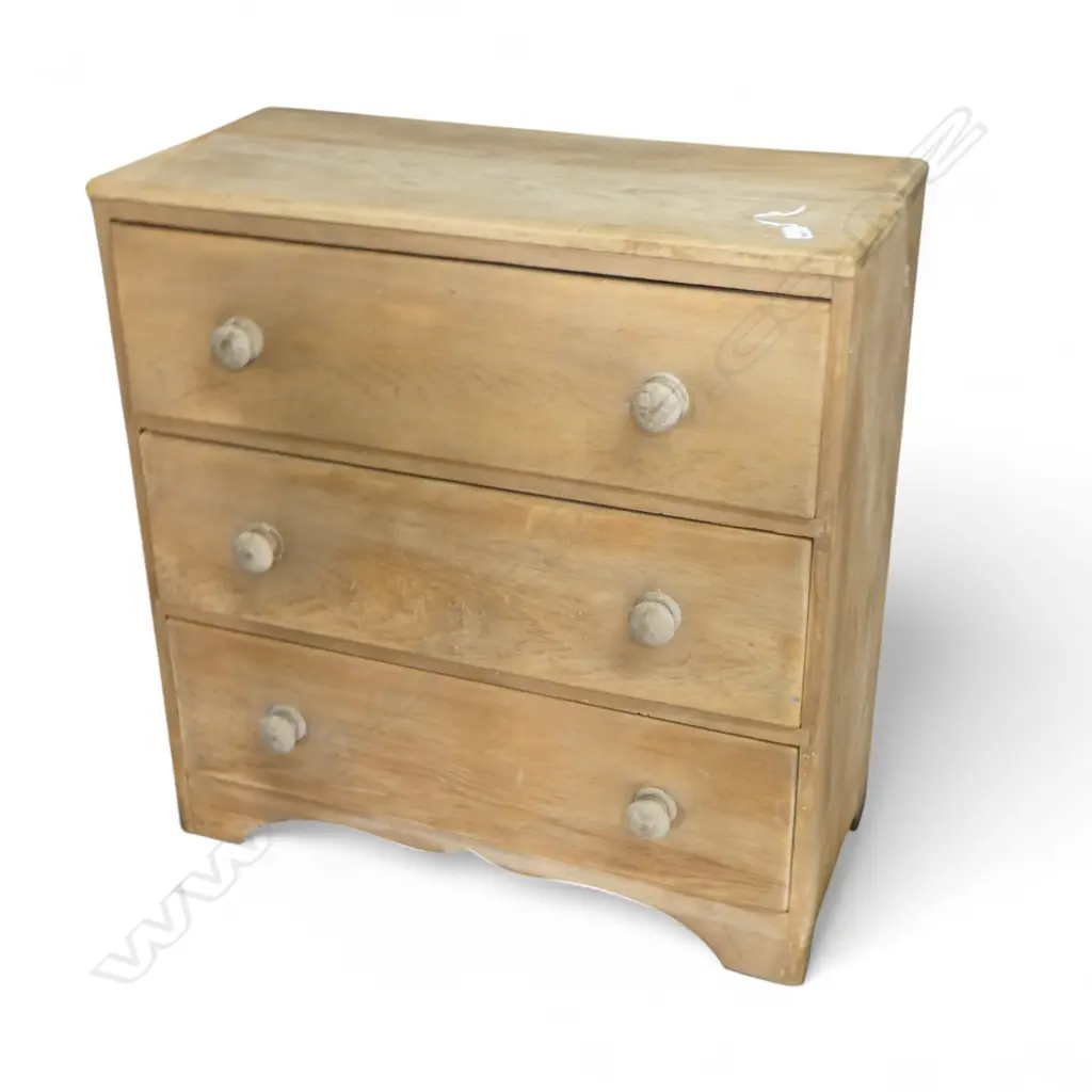 EARLY 20THC KAURI 3 DRAWER CHEST no polish restoration needs finishing Image 1++