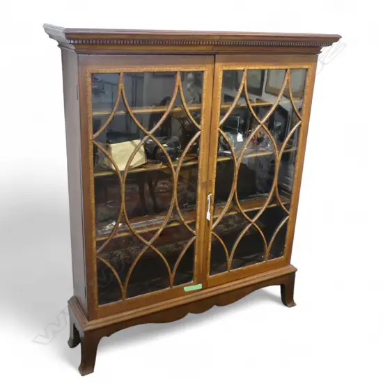 MAHOGANY GLAZED BOOKCASE 1185x265x1365mm