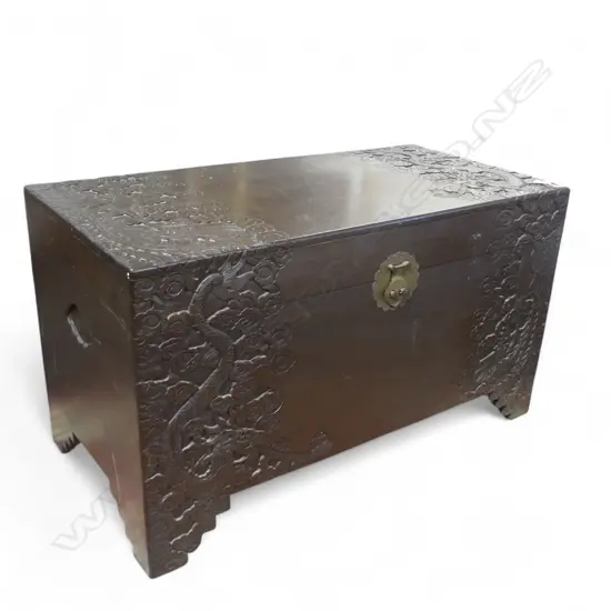 CARVED CAMPHOR WOOD CHEST 1000x500x570mm