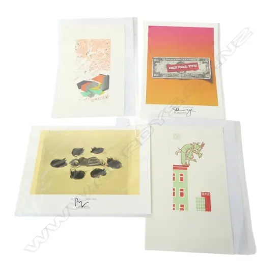 4 UNFRAMED DIGITAL PRINTS; 2 ART ACHE: JUDY DARRAGH, OTHER + 2 EX. MUKA GALLERY: JOOST SWARTE, MICHAEL JAGER 280x180mm