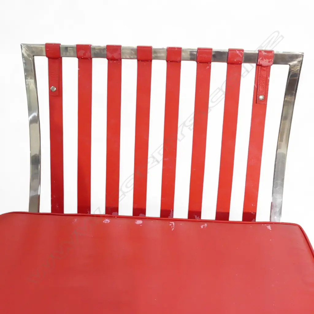 RED LEATHER BARCELONA CHAIR Image 1++