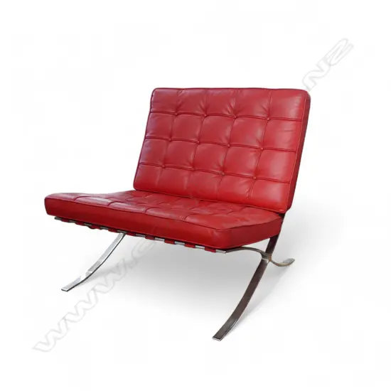 RED LEATHER BARCELONA CHAIR