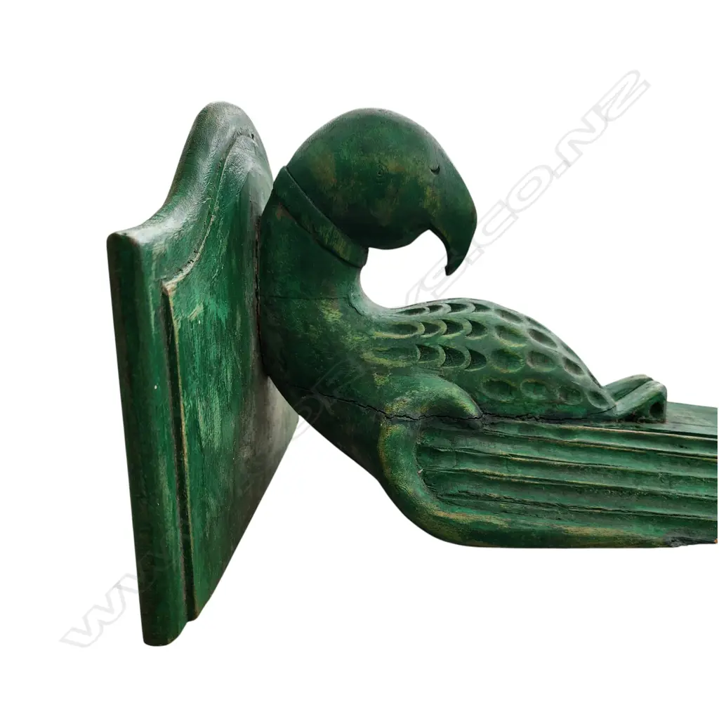VINTAGE ART DECO CARVED WOOD PARROT WALL SCONCE 620 x 330 mm Image 1++