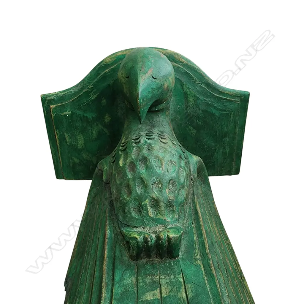 VINTAGE ART DECO CARVED WOOD PARROT WALL SCONCE 620 x 330 mm Image 1++