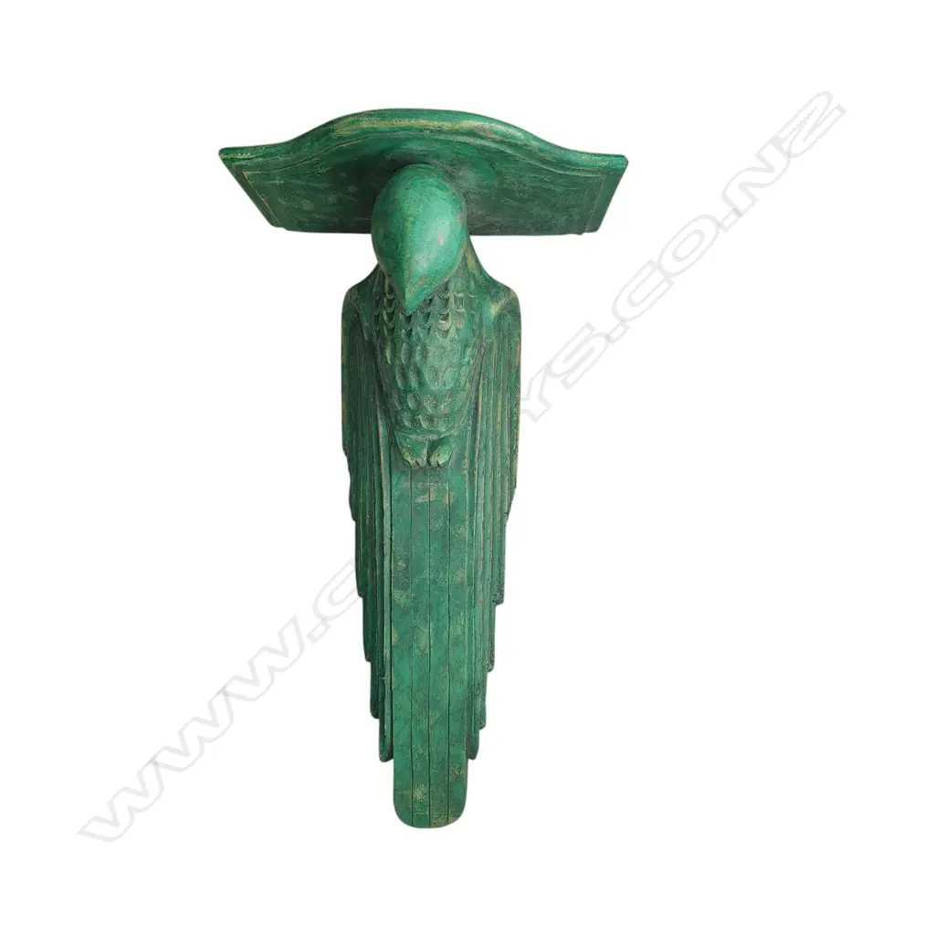 VINTAGE ART DECO CARVED WOOD PARROT WALL SCONCE 620 x 330 mm Image 1++