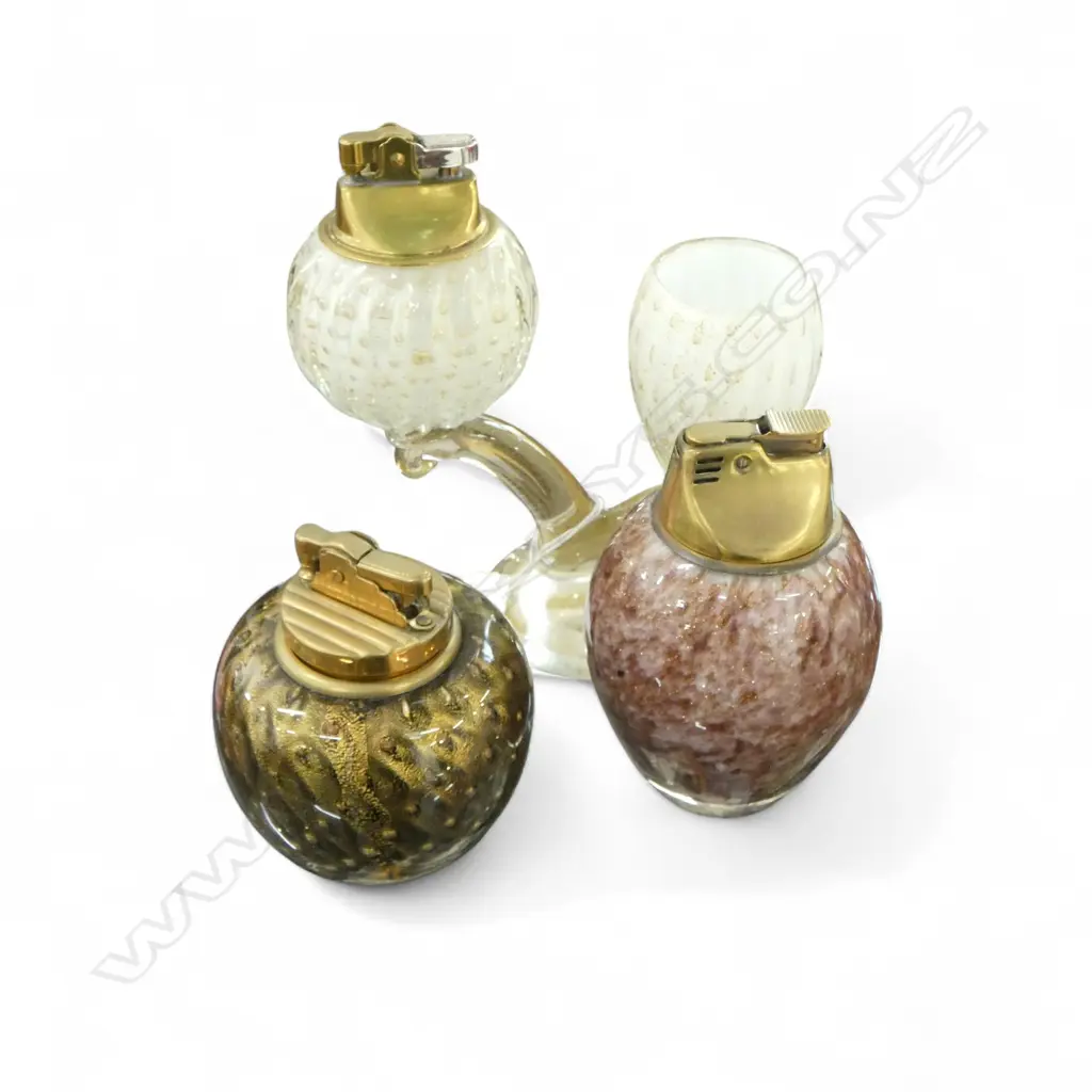 3 MURANO GLASS TABLE LIGHTERS H.160mm Image 1++