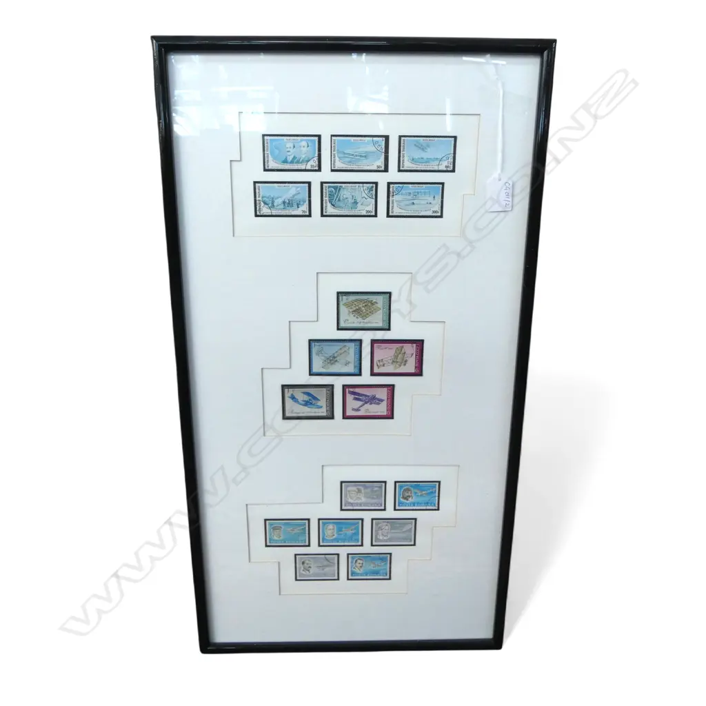 FRAMED STAMPS; EARLY FLIGHT 665x350mm Image 1++