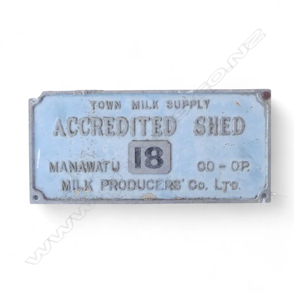 VINTAGE MANAWATU CO-OP MILK PRODUCERS SIGN 330x150mm Image 1++