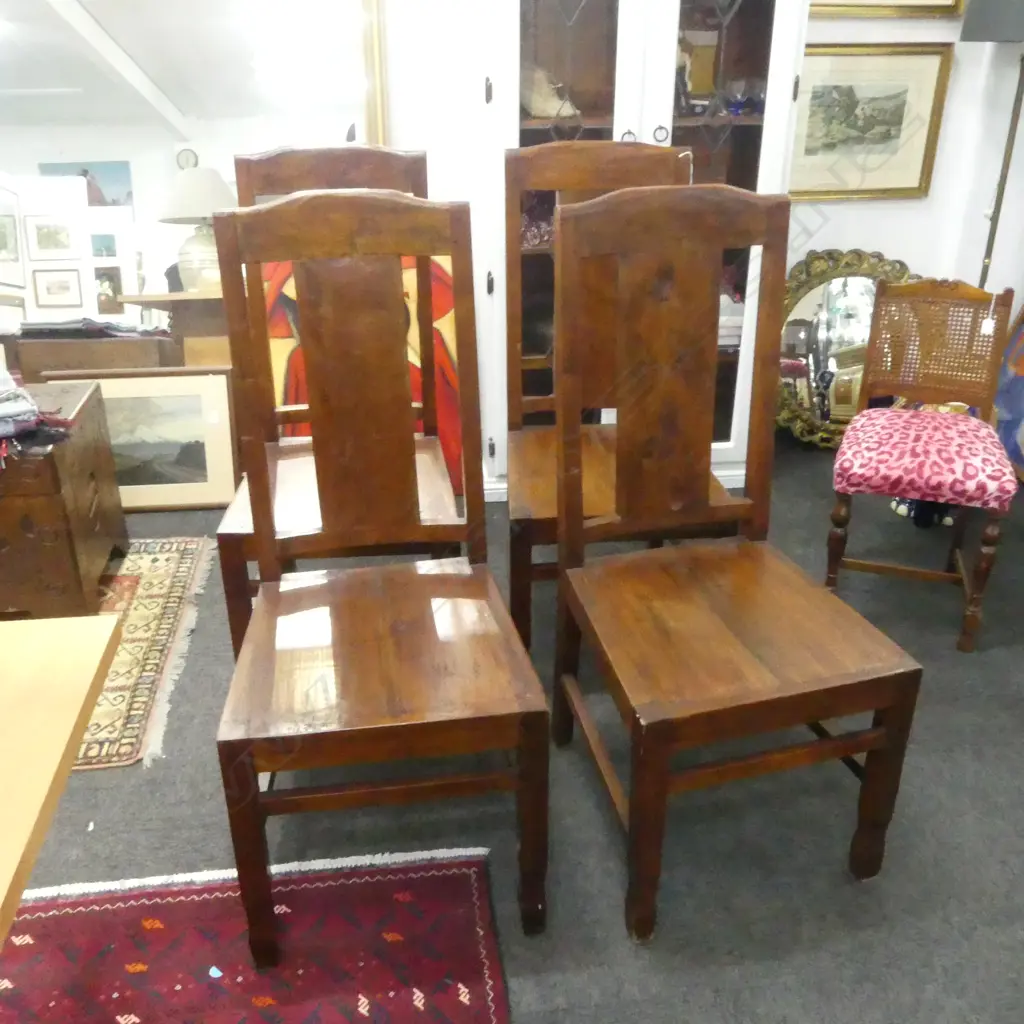 4 SOLID WOOD DINING CHAIRS H.1110mm Image 1++