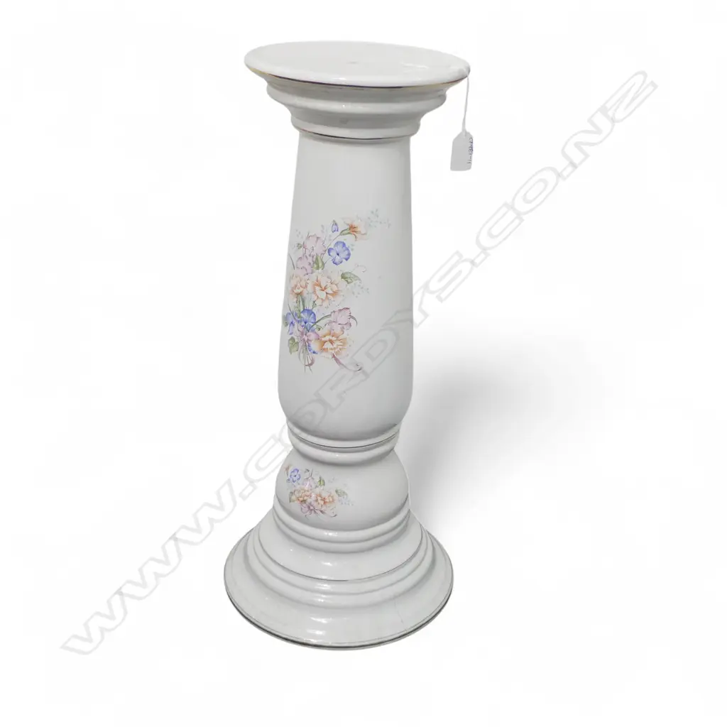 LARGE PORCELAIN PLANT STAND w. FLORAL MOTIF H.560mm hairline crack Image 1++