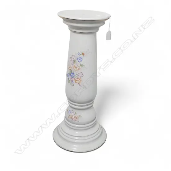LARGE PORCELAIN PLANT STAND w. FLORAL MOTIF H.560mm hairline crack