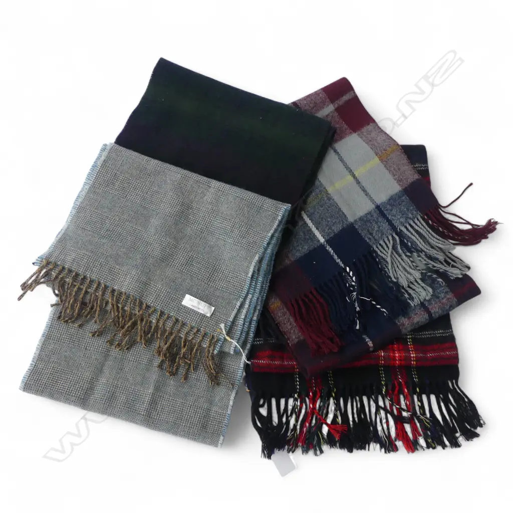 4 TARTAN WOOL SCARFS 1 BY MCNUTT LAMBS WOOL Image 1++