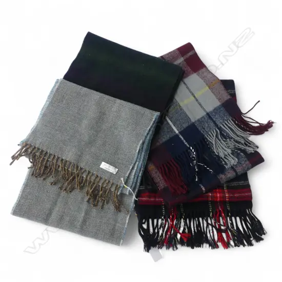 4 TARTAN WOOL SCARFS 1 BY MCNUTT LAMBS WOOL