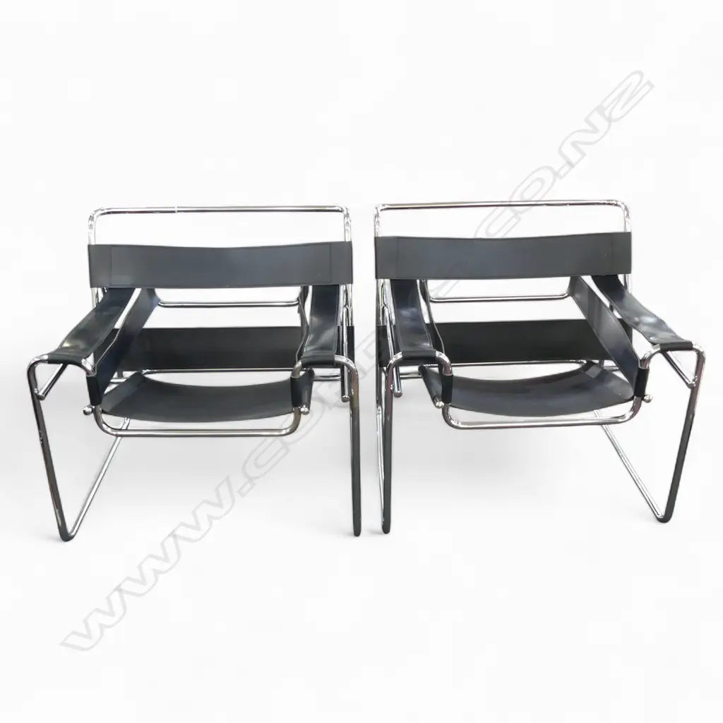PR BLACK LEATHER WASSILY STYLE CHAIRS Image 1++