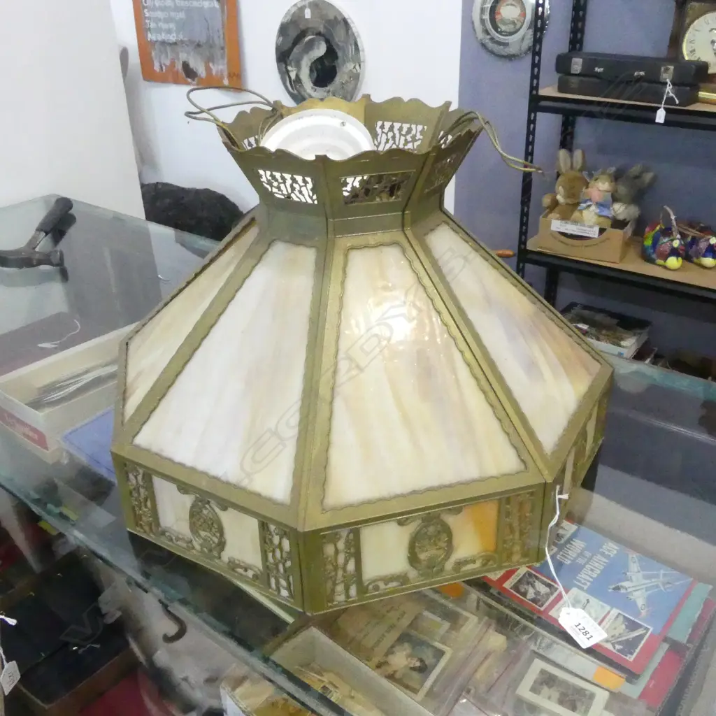 VINTAGE OCTAGONAL LIGHT FITTING 485mm dia Image 1++