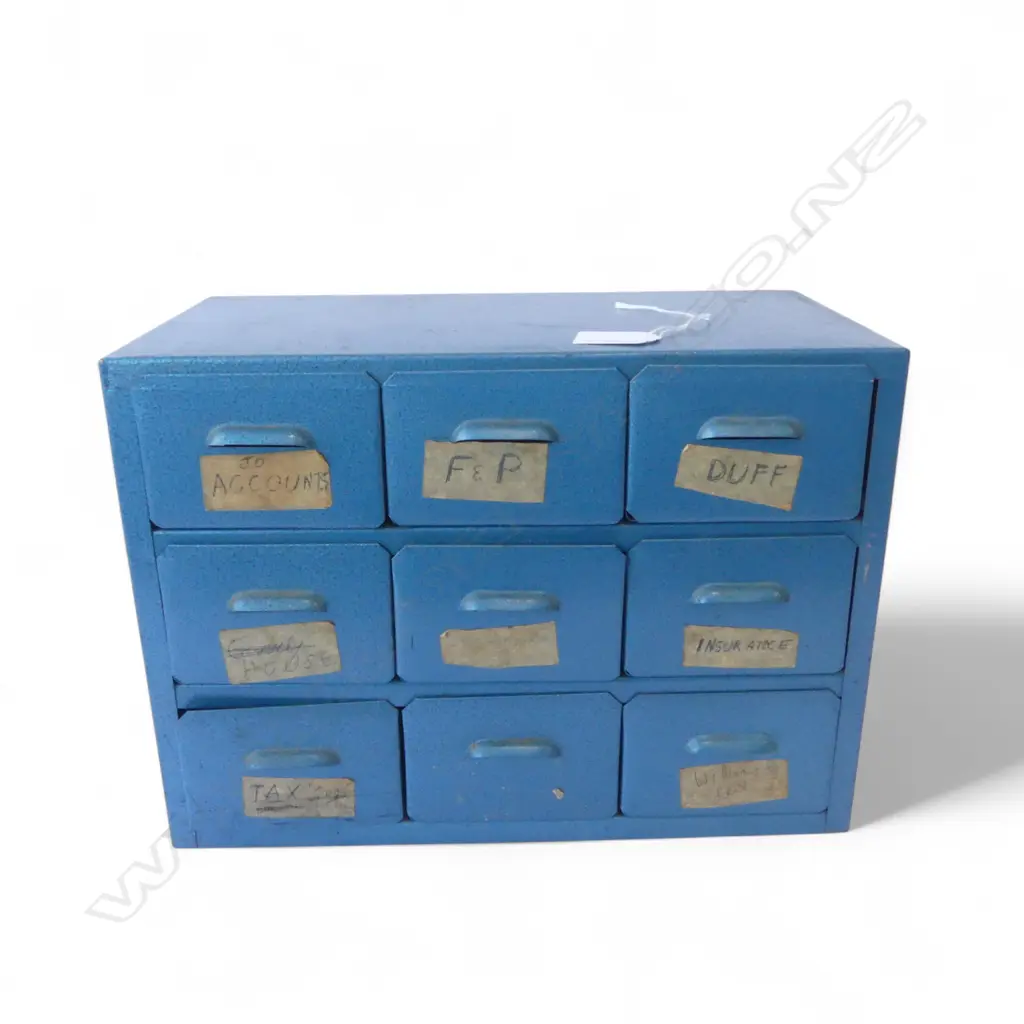    VINTAGE INDUSTRIAL ENAMEL PARTS DRAWERS H240x330mm Image 1++