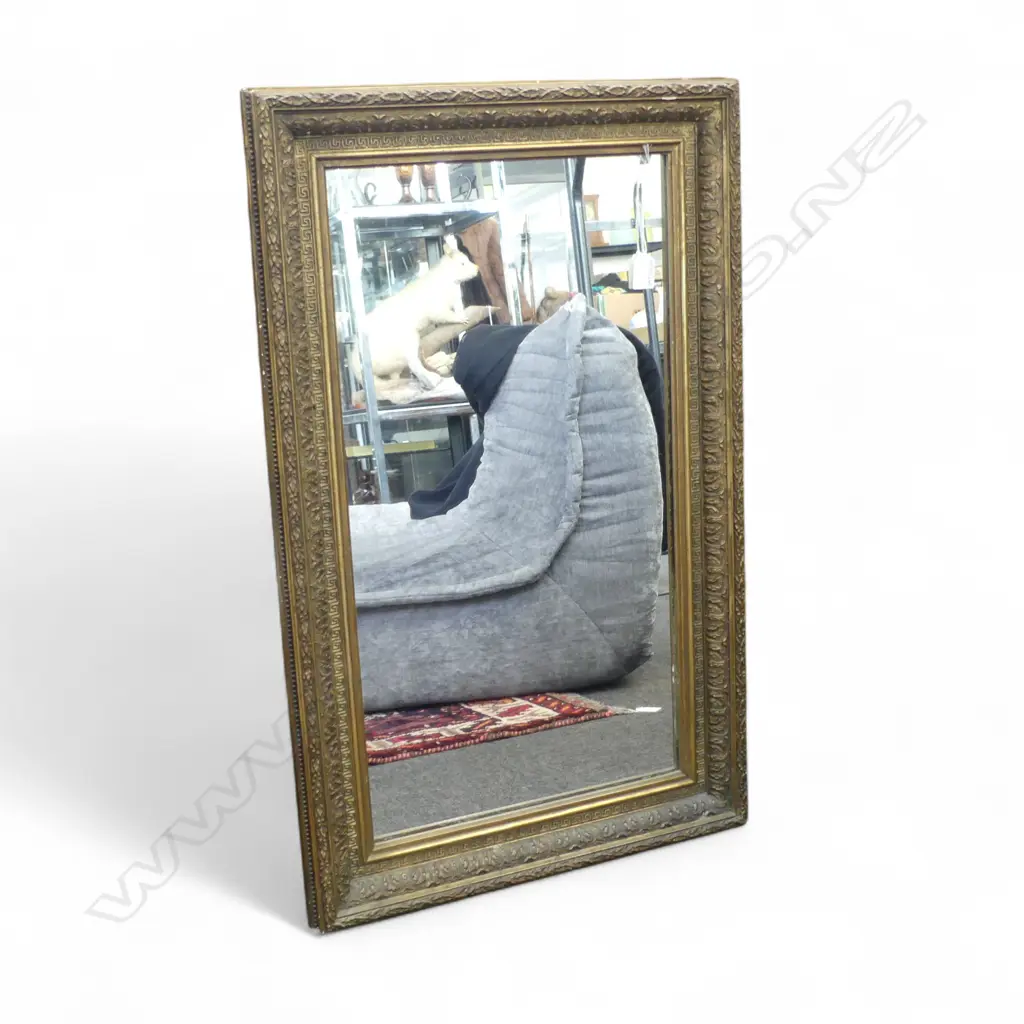 EDWARDIAN GILT FRAMED WALL MIRROR H810 W490MM Image 1++