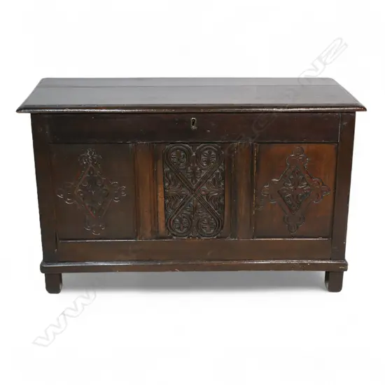 A Georgian oak coffer,