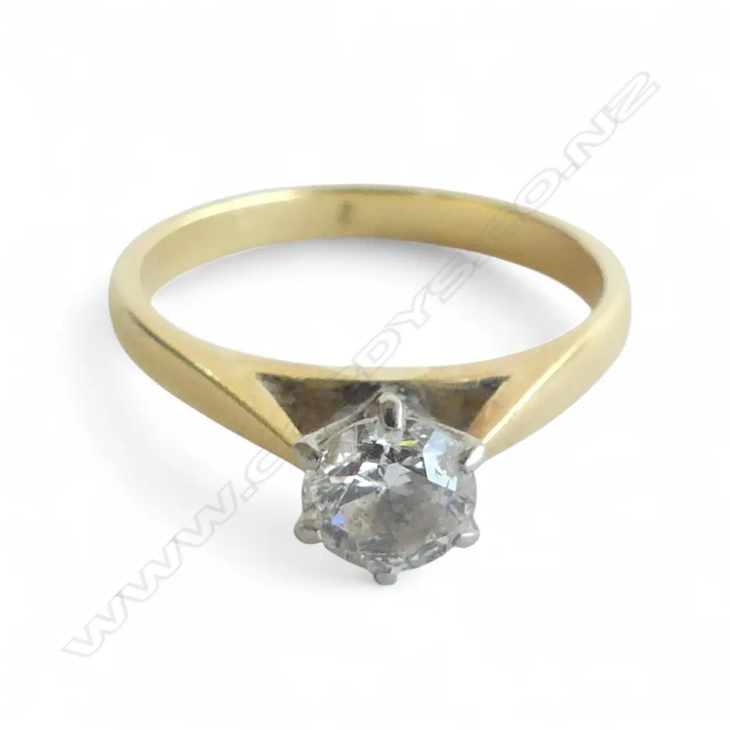 18ct GOLD & APPROX. 0.45ct DIAMOND SOLITAIRE RING 3.58gms  Image 1++