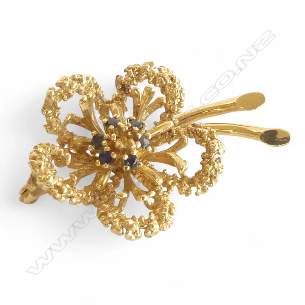 14CT FLOWER BROOCH, 7.9gms Image 1++