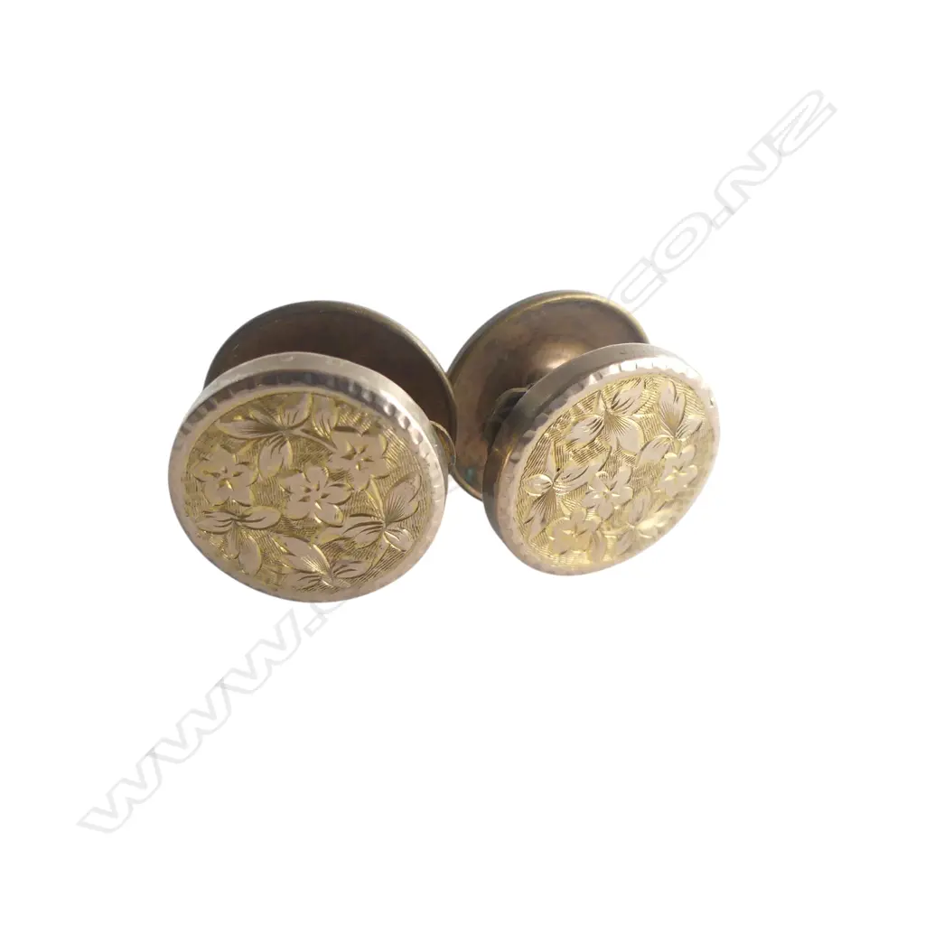 PR c1900 GOLD FRONT & GOLD PLATE CUFFLINKS Image 1++