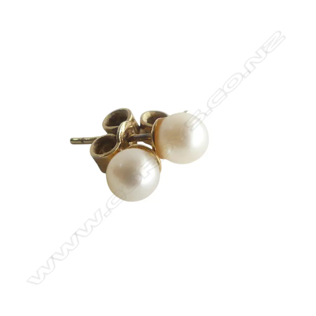 PR 9ct GOLD & PEARL EARRINGS 0.93gms Image 1++