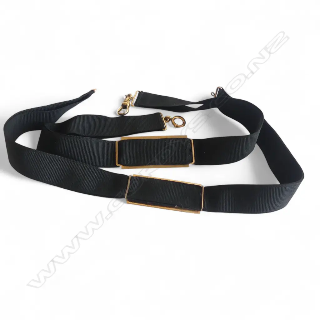 2 9CT & BLACK RIBBON POCKET WATCH FOBS / CHOKERS L.295mm Image 1++