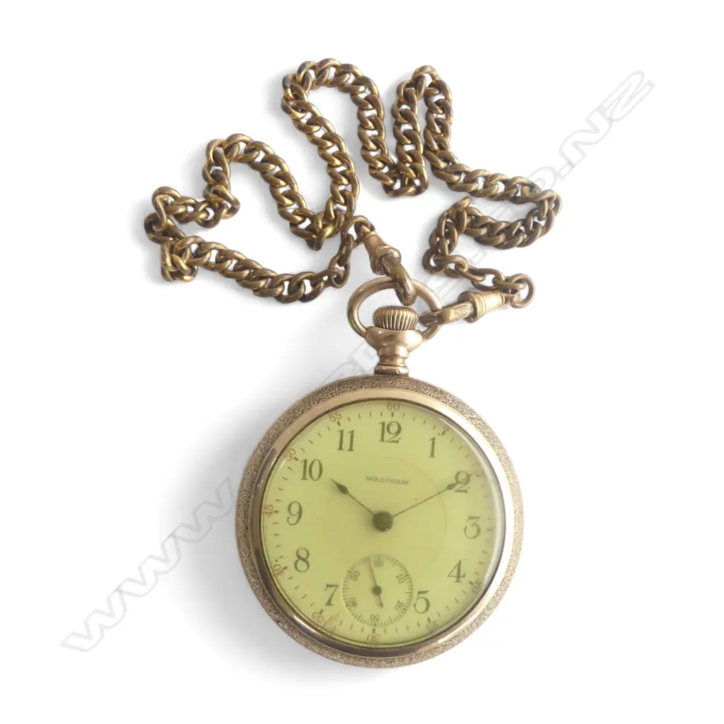 c.1900 GOLD PLATE POCKET WATCH 20year guarantee  -  CHAIN PLATED Image 1++