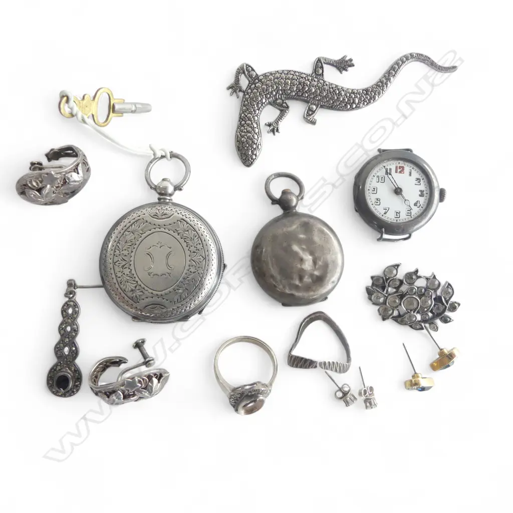 ASST SILVER & OTHER JEWELLERY + WATCHES. Some faults Image 1++