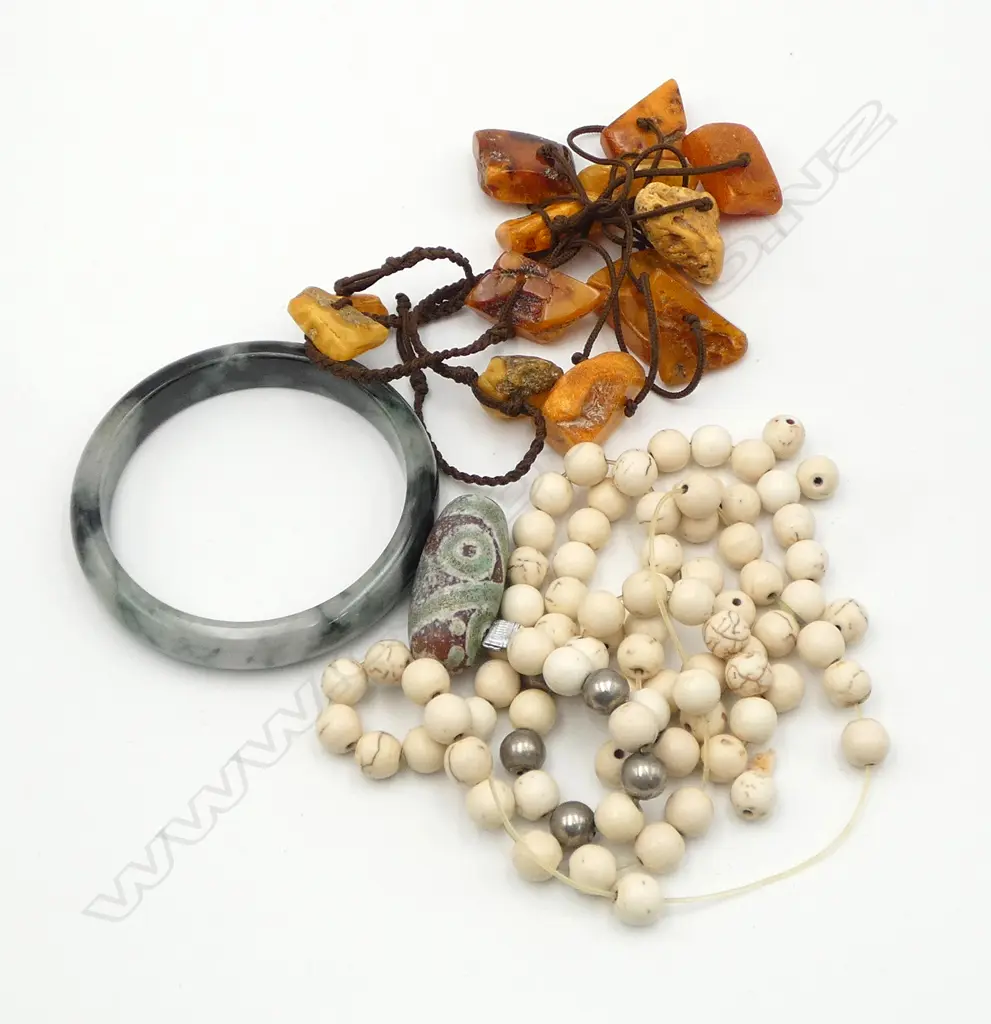 JADE BANGLE, BEADS ETC Image 1++