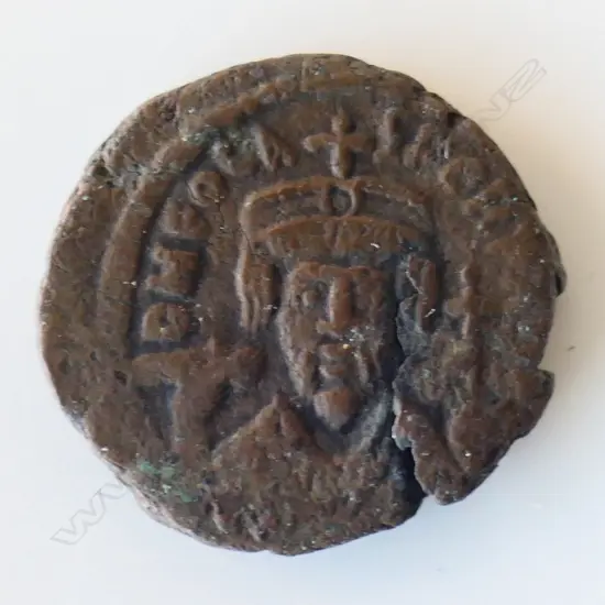 ROMAN COIN. BYZANTINE. PHOCAS AE 1/2 FOLLIS CARTHAGE 606-607 A.D