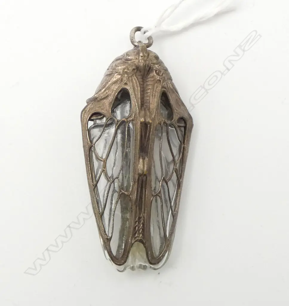 ANTIQUE CICADA PERFUME BOTTLE H.55mm, CASED Image 1++