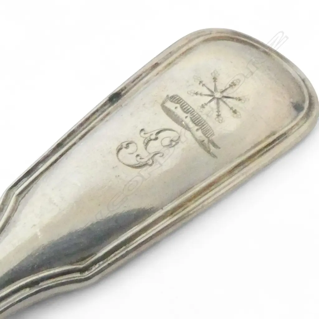 FOUR VICTORIAN SILVER DESSERT SPOONS 243gms Image 1++