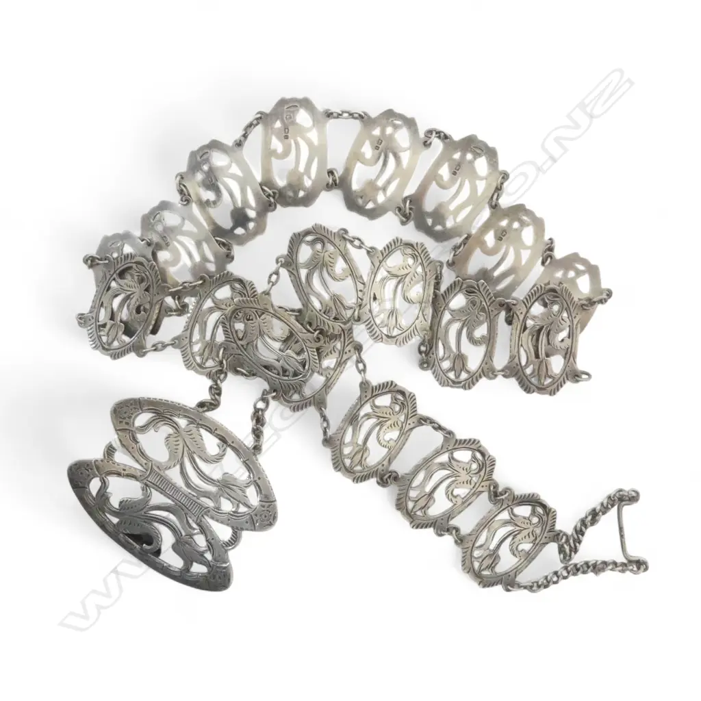STG SILVER BELT B'HAM 1908 L.760mm, 131gms Image 1++