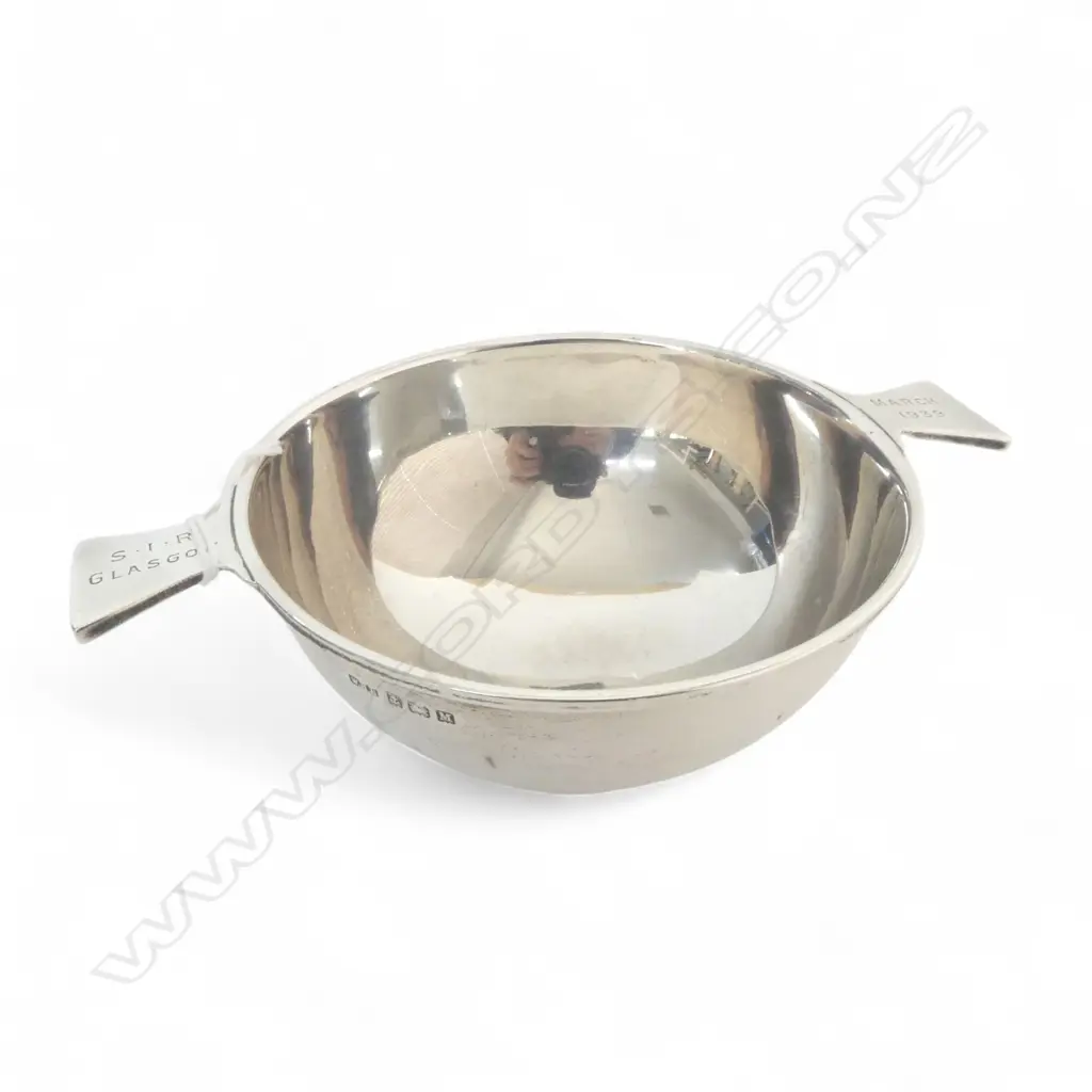 STG SILVER QUAICH B'HAM 1936 105mm dia 104gms Image 1++
