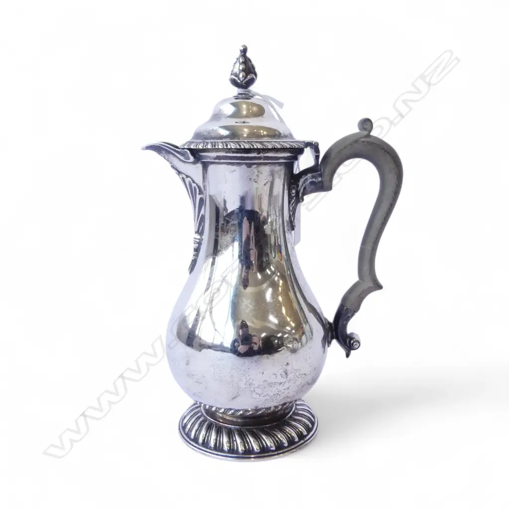 LONDON 1909 SILVER GEORGIAN STYLE HOT WATER POT minor faults 473gms  Image 1++