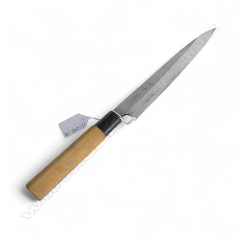 1960's CARBON STEEL JAPANESE CHEF'S KNIFE, SIGNED Image 1++