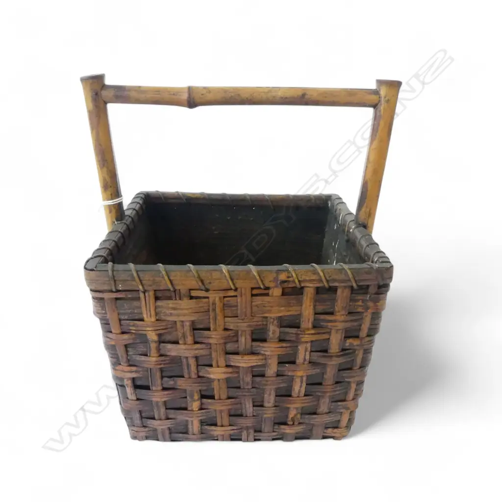 JAPANESE BAMBOO & WICKER HANAKAGO BASKET 280mm Image 1++
