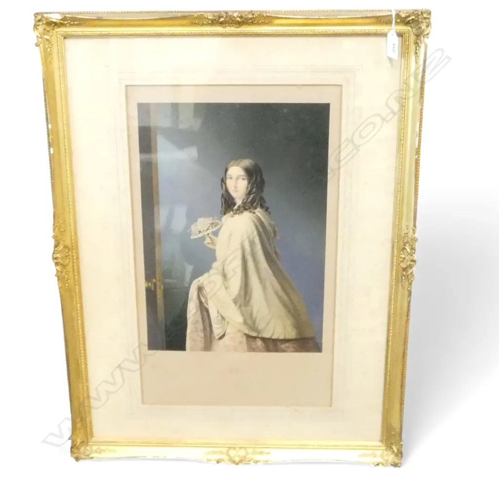 ANTIQUE FRAMED 'BRIDESMAID' BAXTER PRINT 500x300mm Image 1++
