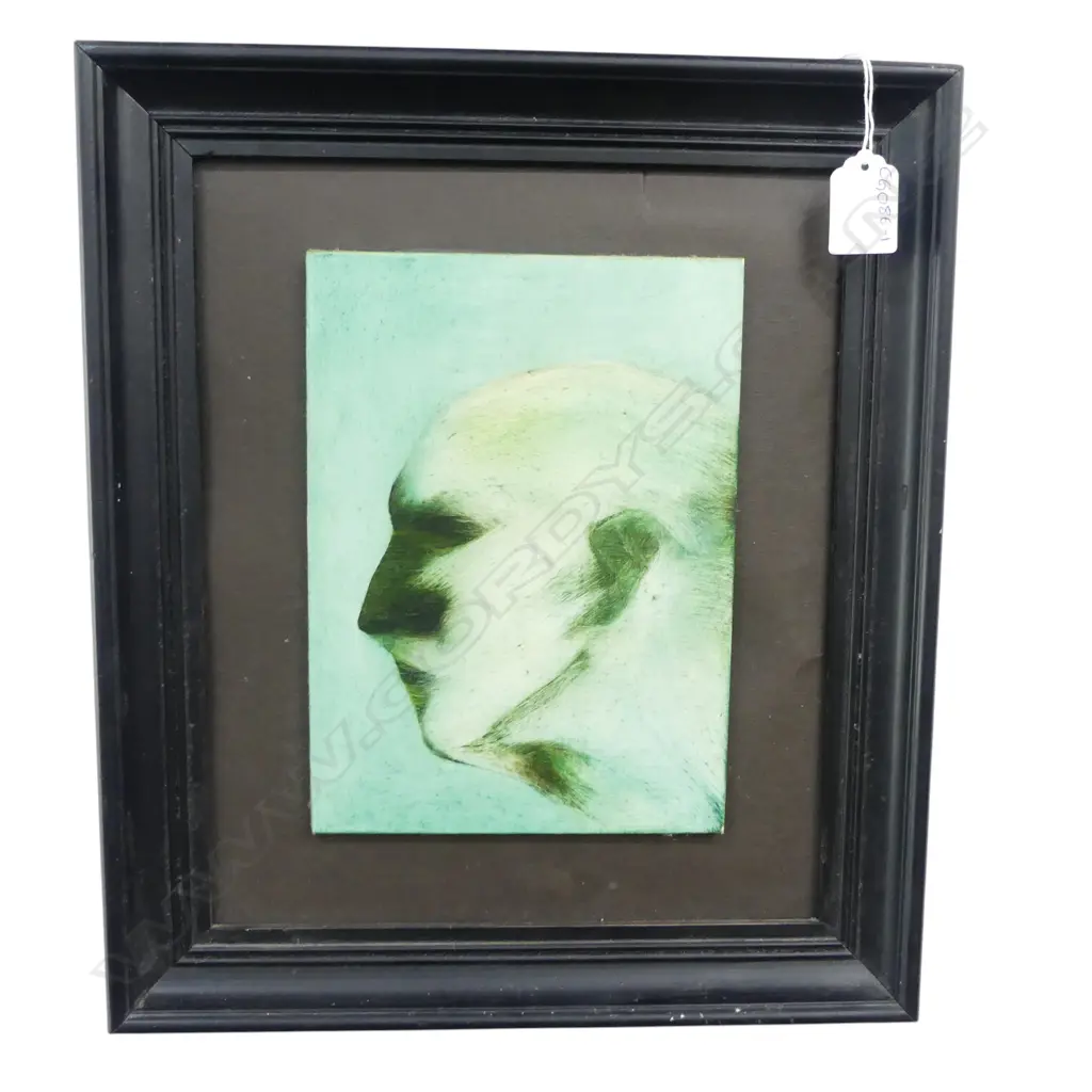 DAVID SHENNAN, UNTITLED PORTRAIT, OIL ON BOARD, 220x160mm gifted to vendor by Ron Brownson Image 1++