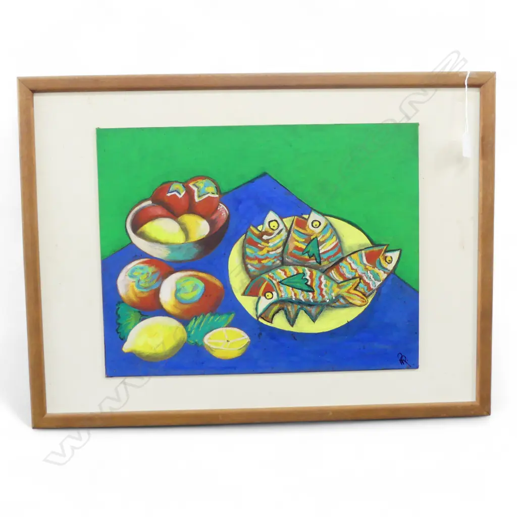 OIL ON BOARD STILL LIFE ABSTRACT SIGNED WITH INITLES H350 W460MM Image 1++