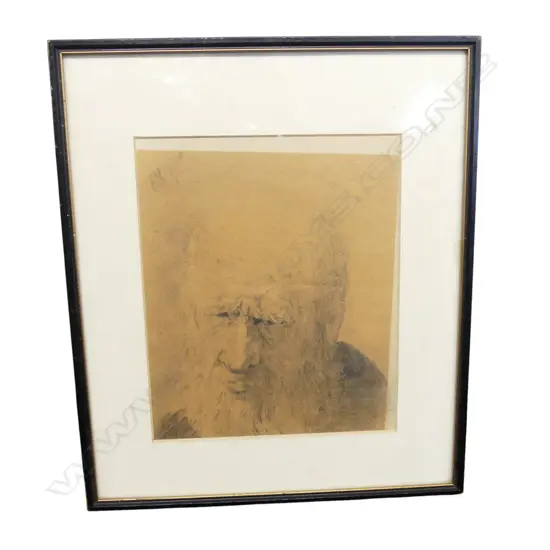 C.F. GOLDIE SIGNED ETCHING OF OLDER GENTLEMAN PRESUMABLY BY KARL SIM 230x190mm