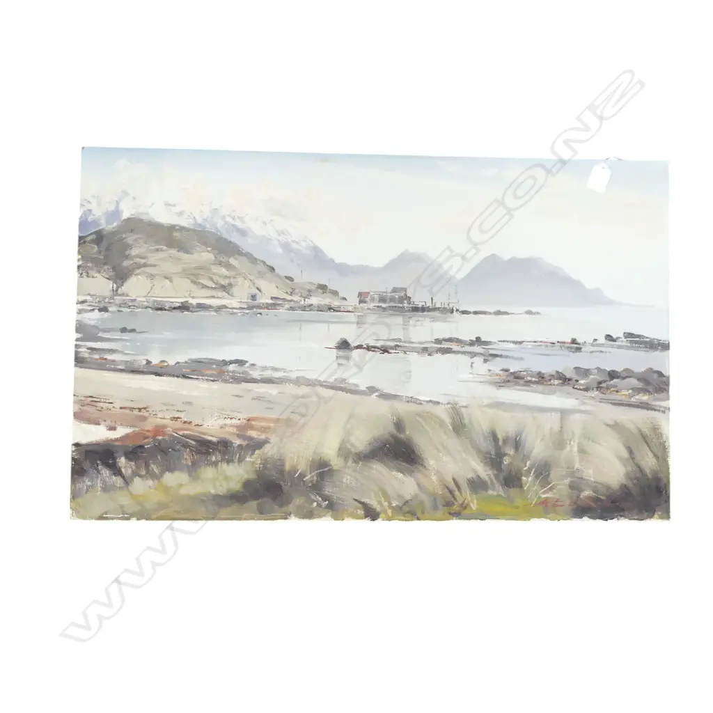 ASTON GREATHEAD, ARMERS BEACH KAIKOURA, OIL ON BOARD, UNFRAMED 460x740mm Image 1++