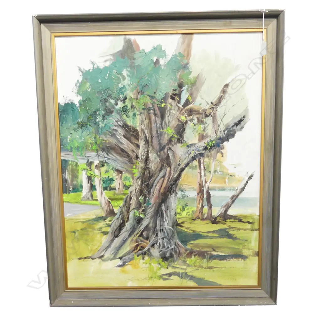 OIL ON BOARD BUSH SCENE SIGNED BRUCE ? H720 L540MM Image 1++
