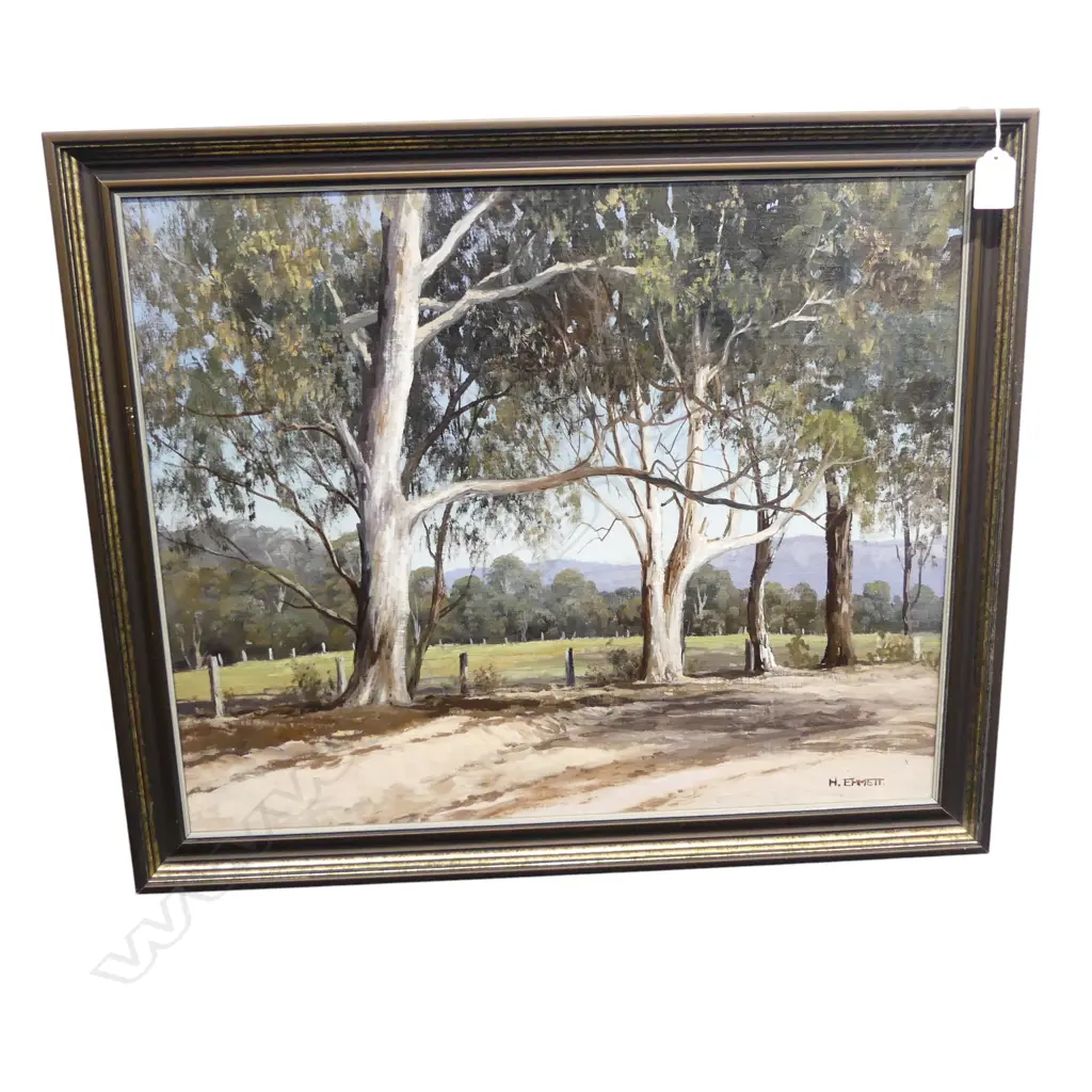HARRY EMMETT (AUSTRALIA 1900-79) 'ROAD TO HARTLEY VALE' OIL ON BOARD 440x540mm Image 1++