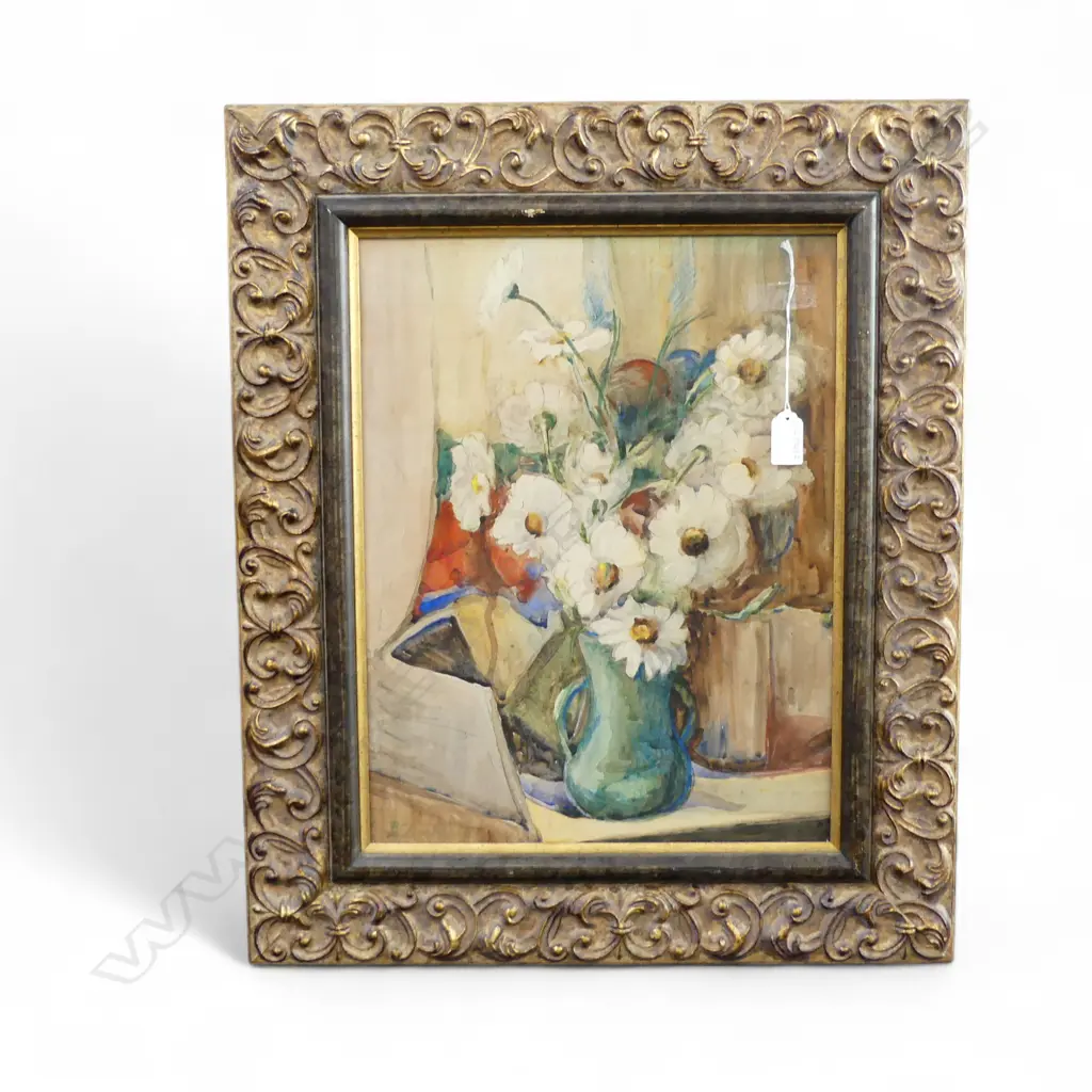 FLORAL STILL LIFE WC SIGNED JACKSON? 410x320mm Image 1++